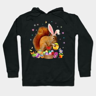 Cute Squirrel Easter Day Bunny Eggs Easter Costume Hoodie